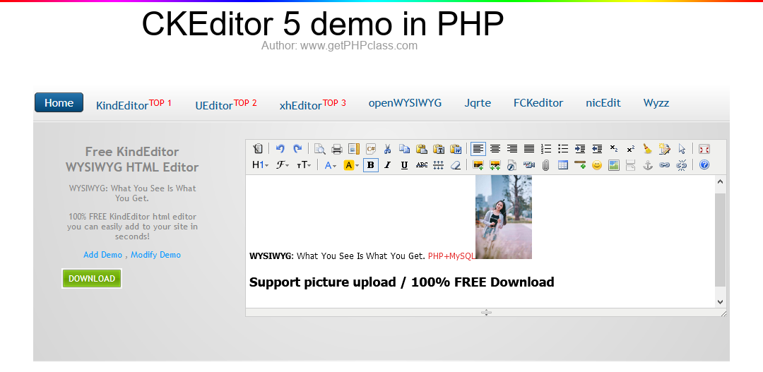 CKEditor 5 demo in PHP image 1