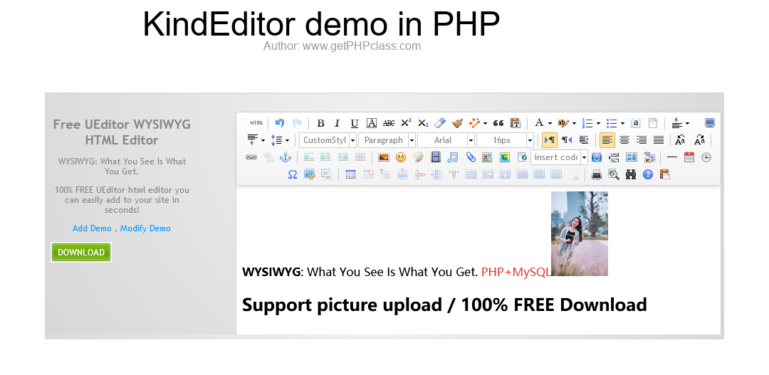 KindEditor demo in PHP image 2