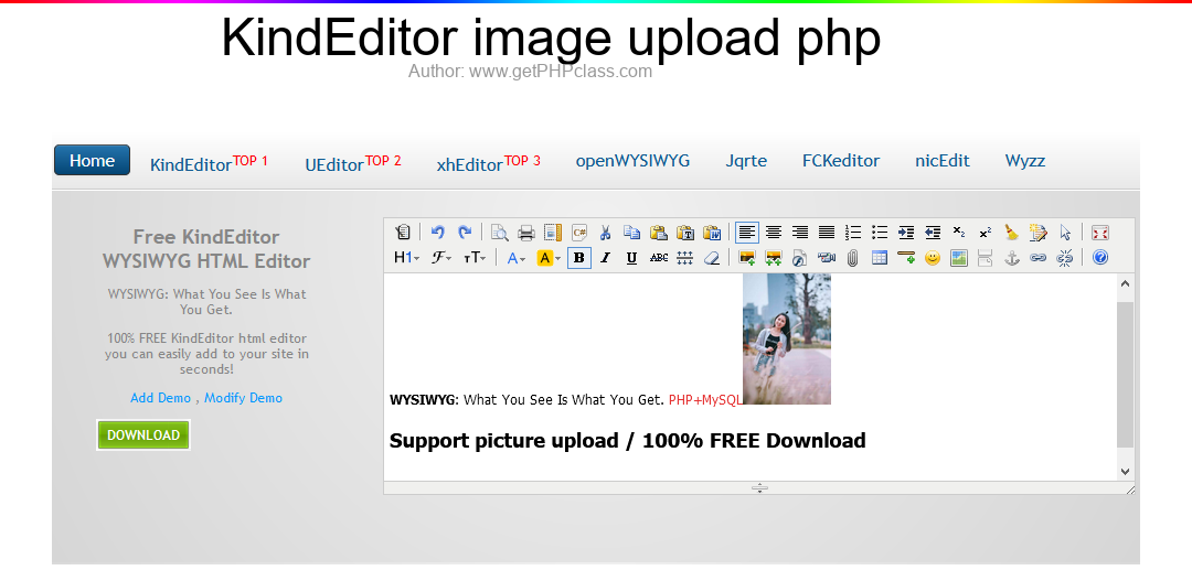 KindEditor image upload php image 1